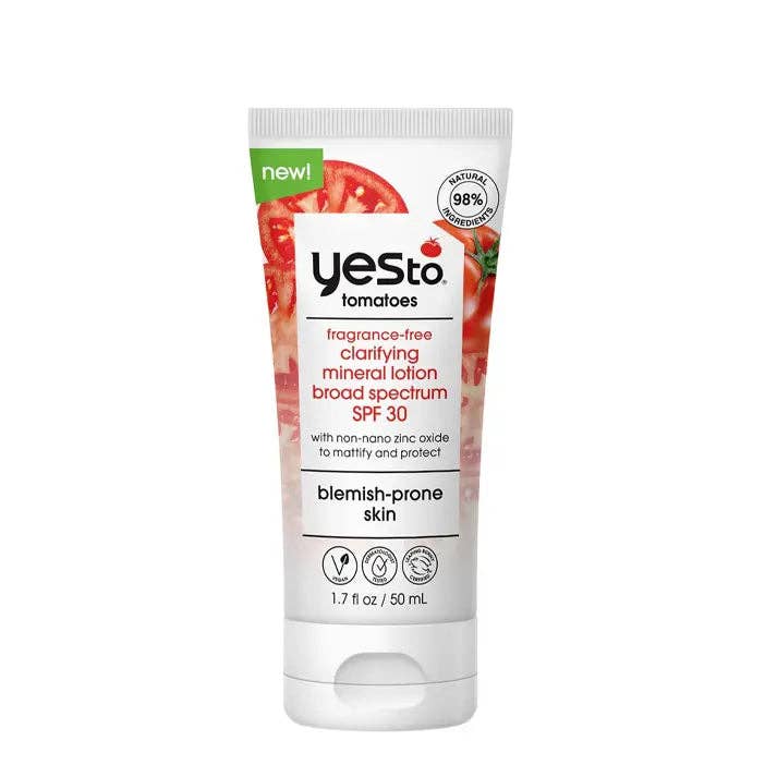Yes To - Wholesale Facial Cleanser - tomatoes fragrance-free clarifying mineral lotion broad spectrum SPF 30 with nano zinc oxide to mattify and protect