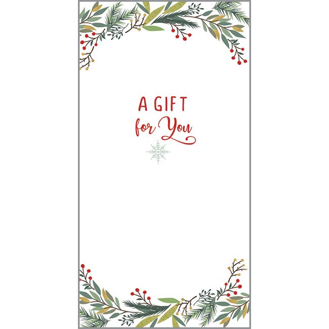 GINA B DESIGNS - Wholesale Season's Greetings Card - Money Gift Card Holder- Pine Branch Wreath1