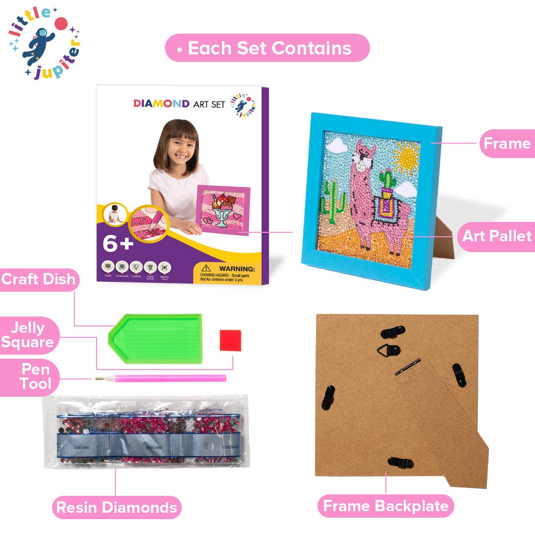 AYK Brand - Venta al por mayor Kit de manualidades - Niños - Juego de kit de arte con diamantes de 7 1/8 pulgadas x 7 1/8 pulgadas con marco (llama con marco azul)4