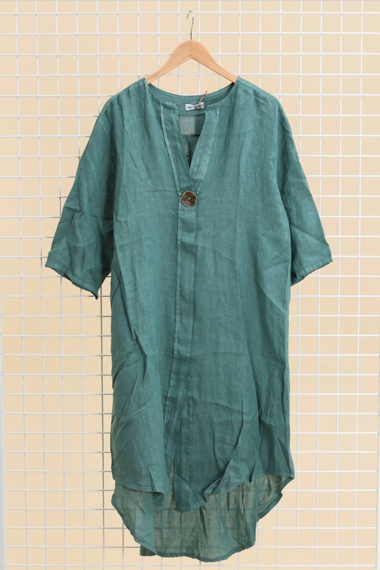 LÉA & LUC - Vente Robe – femme - Robes en 100% Lin avec un bouton REF. 554716