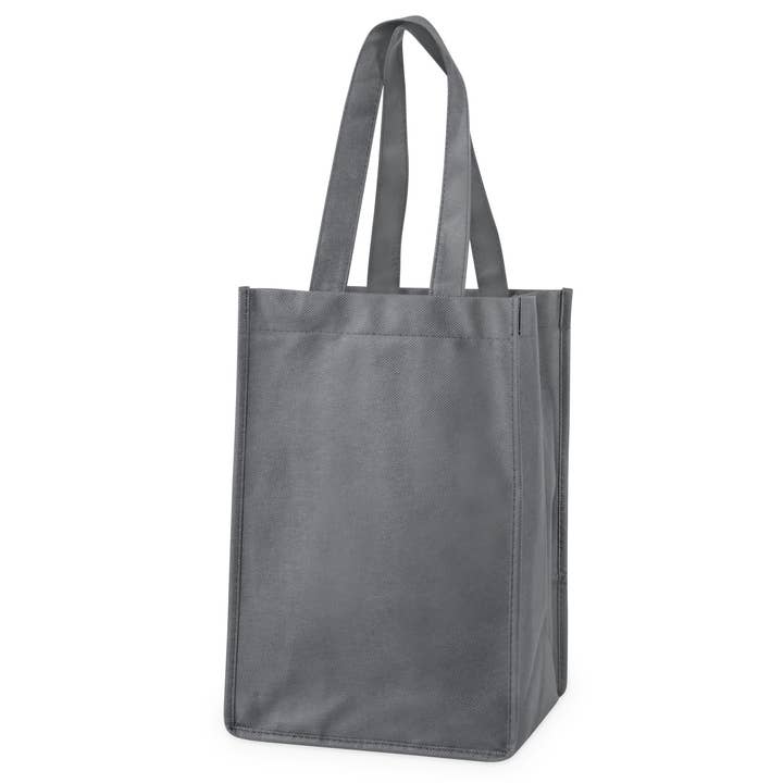 TRUE - Wholesale Wine Tote - Reusable 4-Bottle Non-Woven Fabric Wine Tote- ASST COLORS