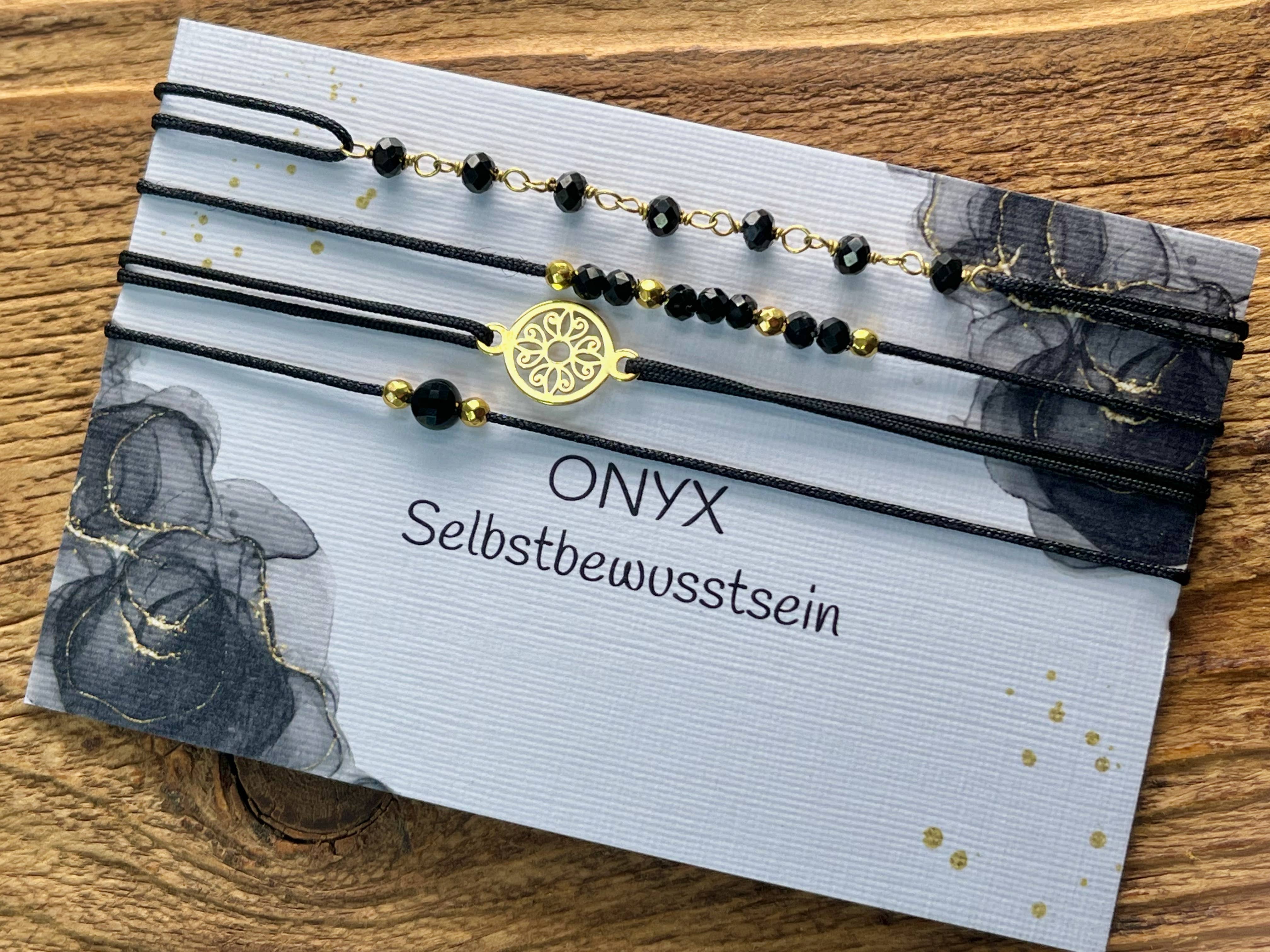 Lou Marie - Wholesale Jewelry Set - Onyx Gold Bracelet Set1