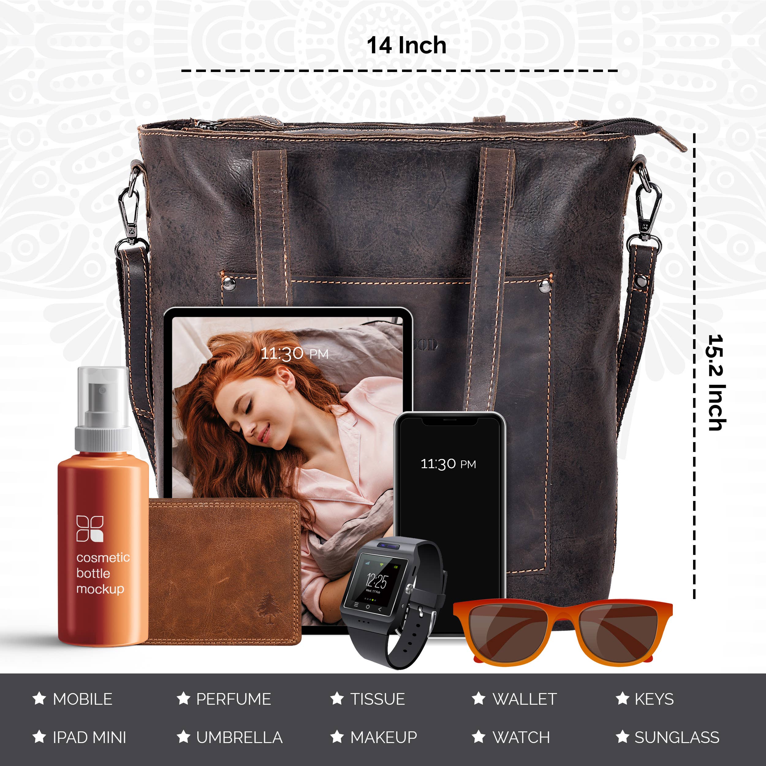 Greenwood Leather - Wholesale Tote Bag - Women's - Classic Leather Tote Bag Bunbury - GW20254