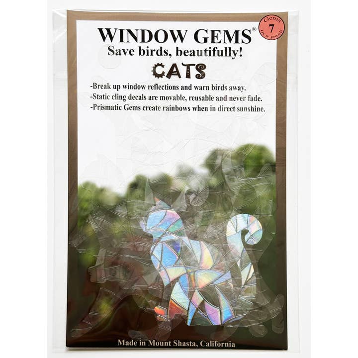 Window Gems - Wholesale Suncatcher - Cat Window Clings - Prismatic Bird Strike Prevention Decals4