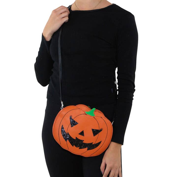 COMECO INC - Wholesale Crossbody Bag - Women's - Two Faced Jack-O-Lantern Crossbody Bag