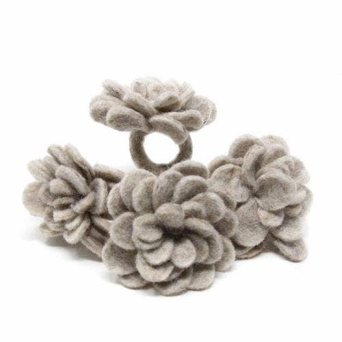 Global Crafts - Vendita all'ingrosso Anelli portatovagliolo - Zinnias - Set di 4 portatovaglioli in feltro13