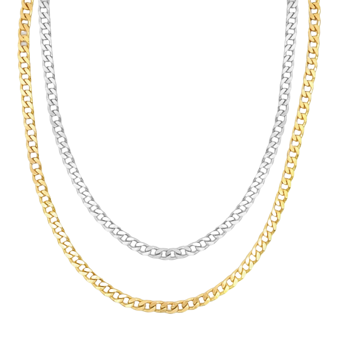 MIA Jewelry – Engroshandel Led/kæde halskæde – 4mm cubansk kantstenkæde (F194)2