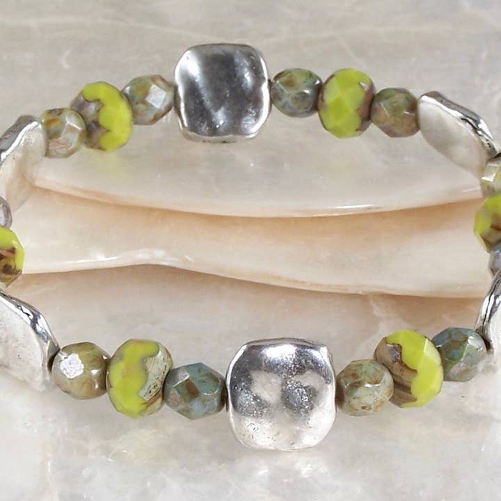 Jo Bird Jewelry - Wholesale Beaded Bracelet - Elastic Czech Bracelet - Spring Colors