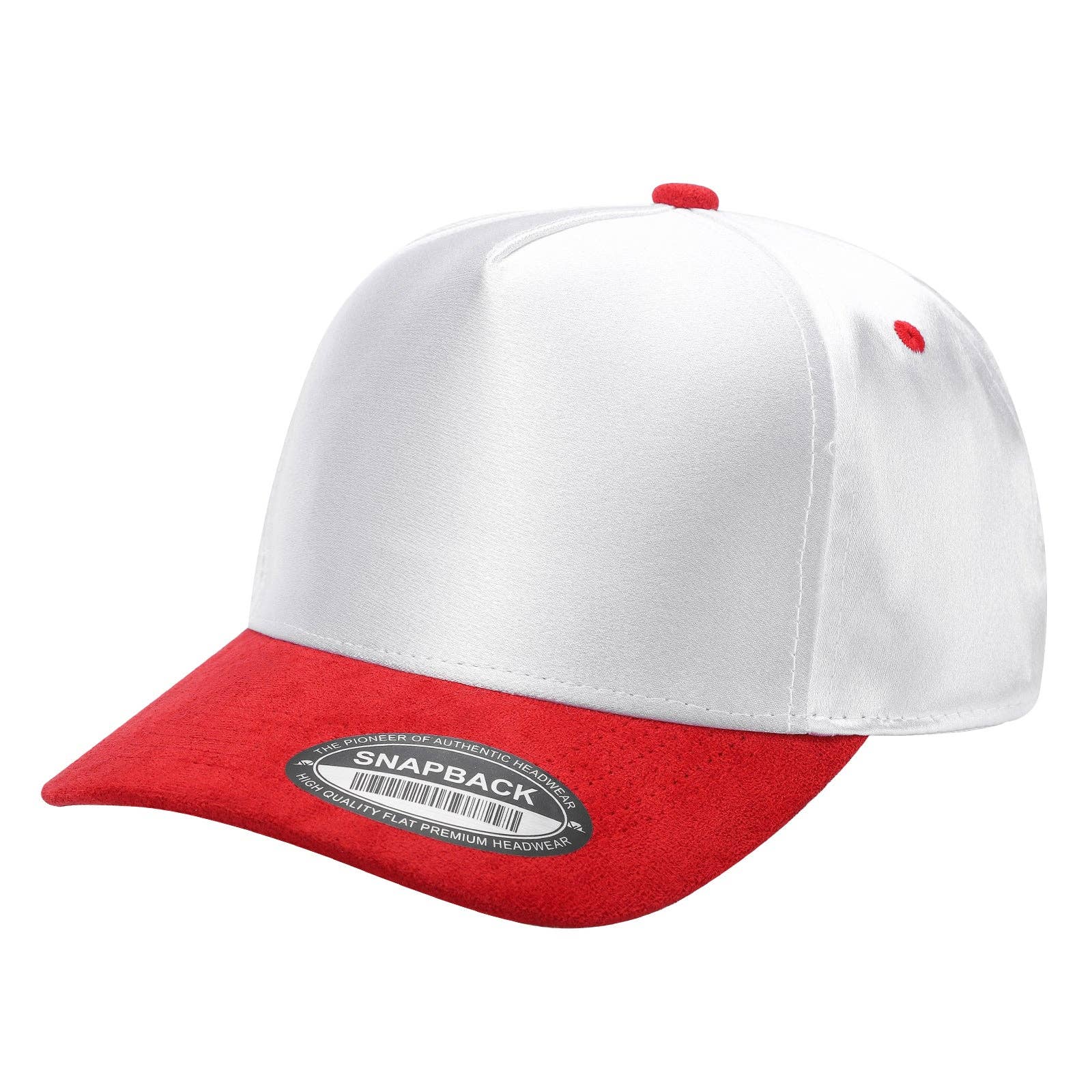Burzip collection – Großhandel Basecap – Unisex – TC2>TCSTS Satin-Krone, Wildleder-Schirm Blanko 5-Panel Baseballkappe7
