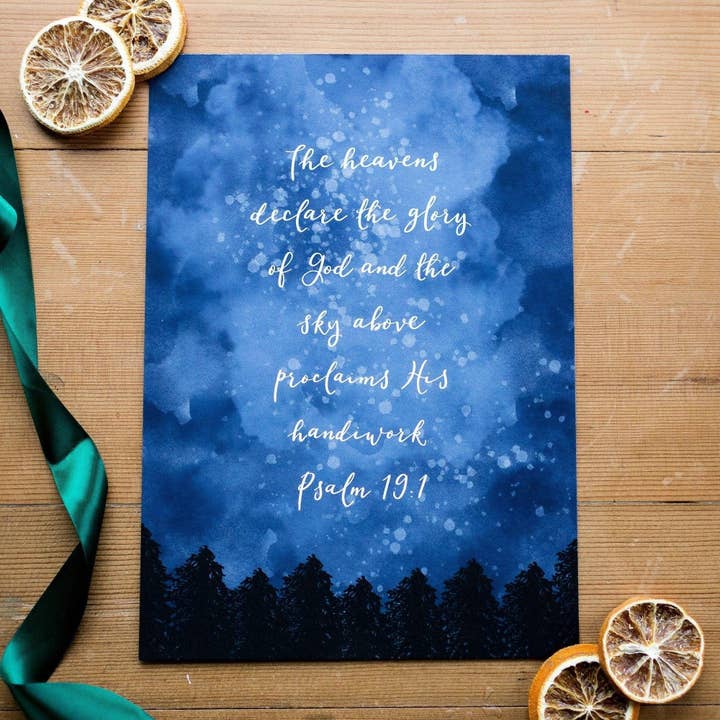 Kristen tryck, Psalm, Himlarna förkunnar, Guds härlighet för wholesale av And Hope Designs - Cards, Stickers & Stationery