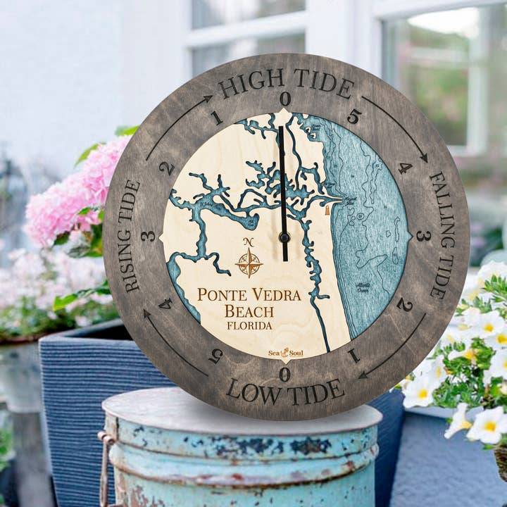 Sea & Soul Nautical Chart Art - Wholesale Wall Clock - Florida East Coast Nautical Chart Tide Clock-Many Locations137
