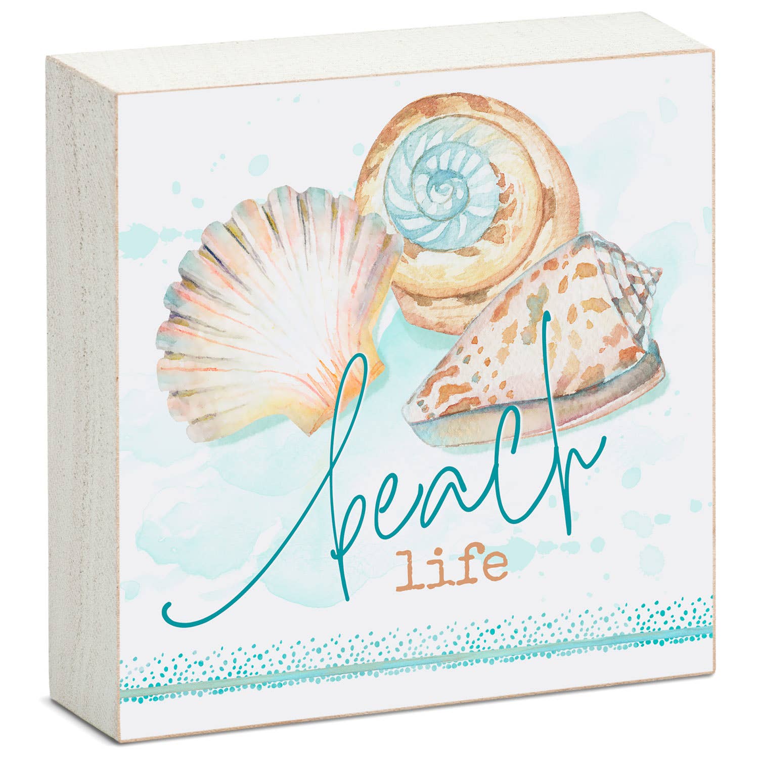 CounterArt/Highland Home/Thirstystone - Wholesale Sign - "Beach Life" Pre-Pack Artistic Wood Block Sign Display1