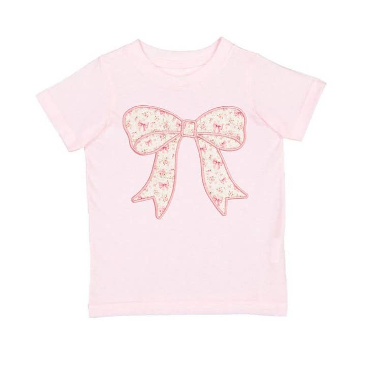 T-shirt à manches courtes avec nœud à motif floral discret - Printemps 2026 pour la vente par Sweet Wink