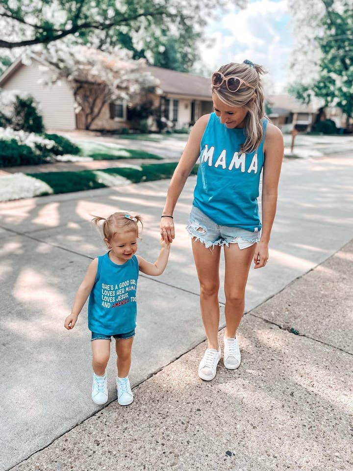 Camiseta Fallin' American Mama Tank gratis para venta al por mayor de Huds + Hanes