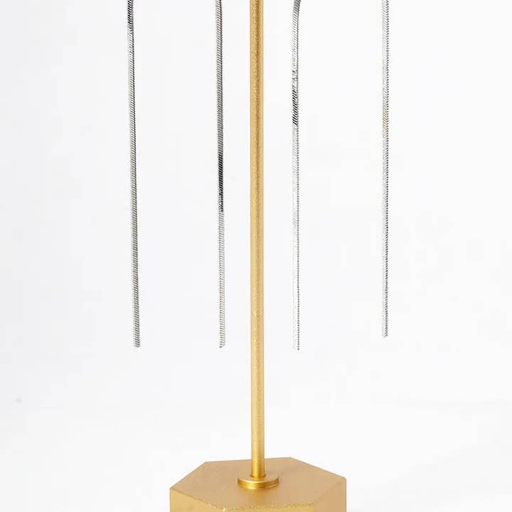 Wild Honey - Wholesale Dangle Earrings - White Gold Dipped Long Linear Chain Drop Delicate Earrings1