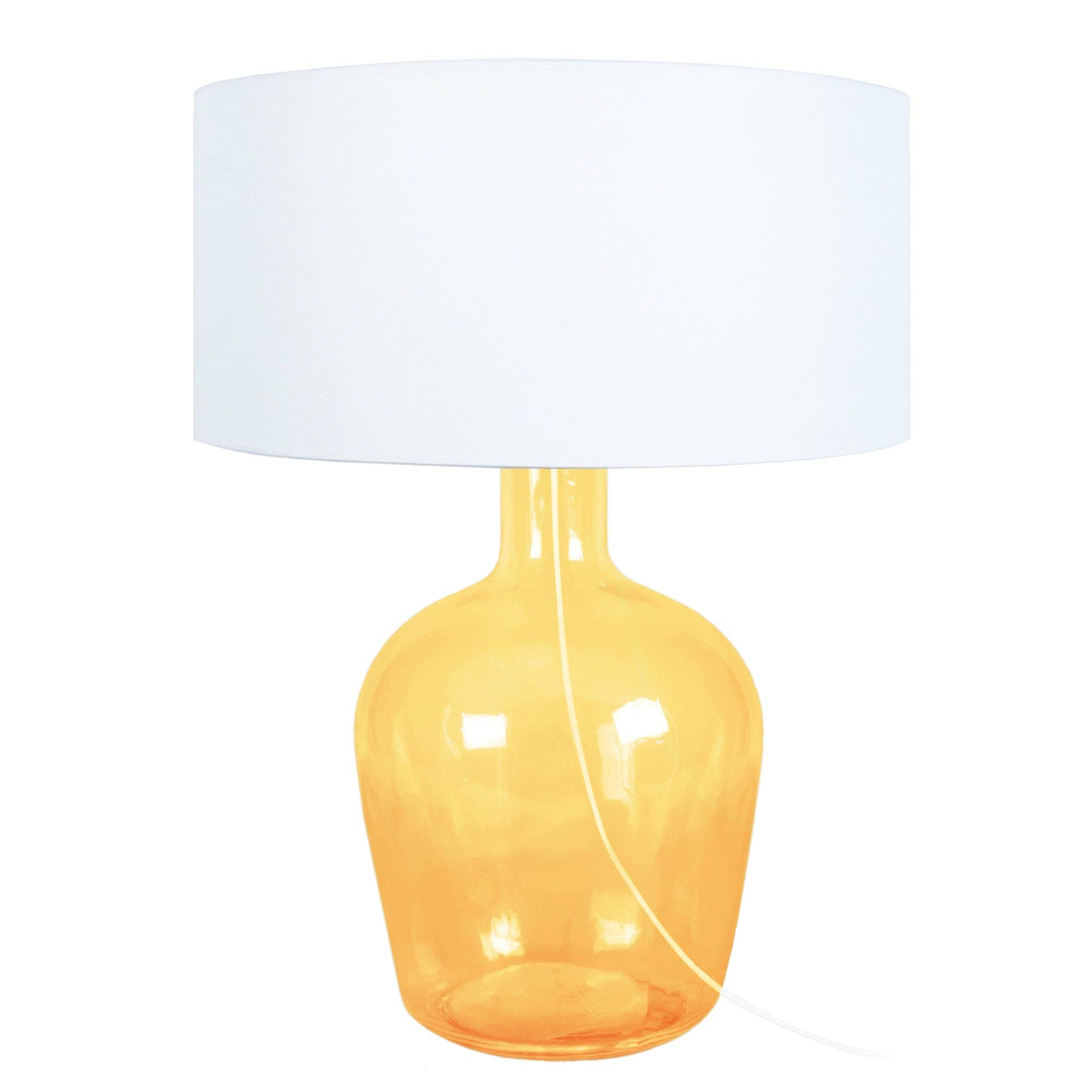 Tosel Shop – wholesale Accent/desk lamp – BORDEAUX - Yellow Glass Bottle Bedside Lamp0