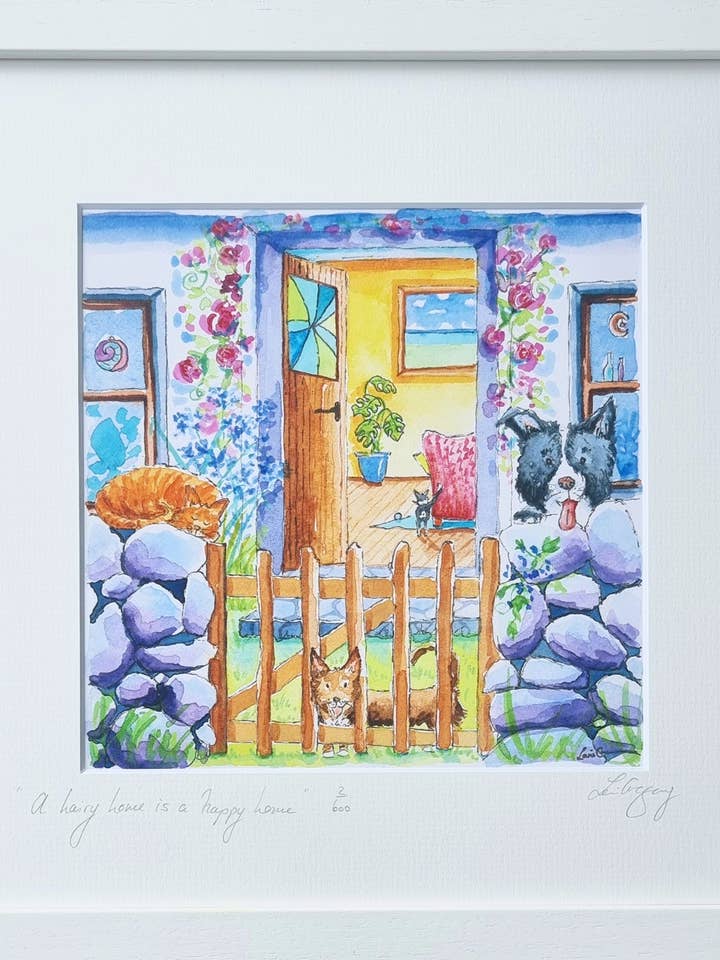 „et behåret hjem er et lykkeligt hjem“
Limited edition print for engroshandel hos Lani Gregory - Art