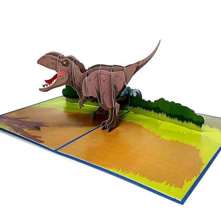 Carte Pop-Up Dinosaure – Carte de Vœux Dinosaure 3D pour la vente par Wonder Paper Art