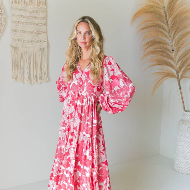 SOULINA PRINT EVE MIDI DRESS for wholesale by Jaase