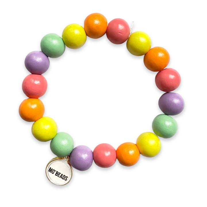 Bracelet en perles de bois colorées Mo`Beads Candy Mix pour la vente par Escapulario