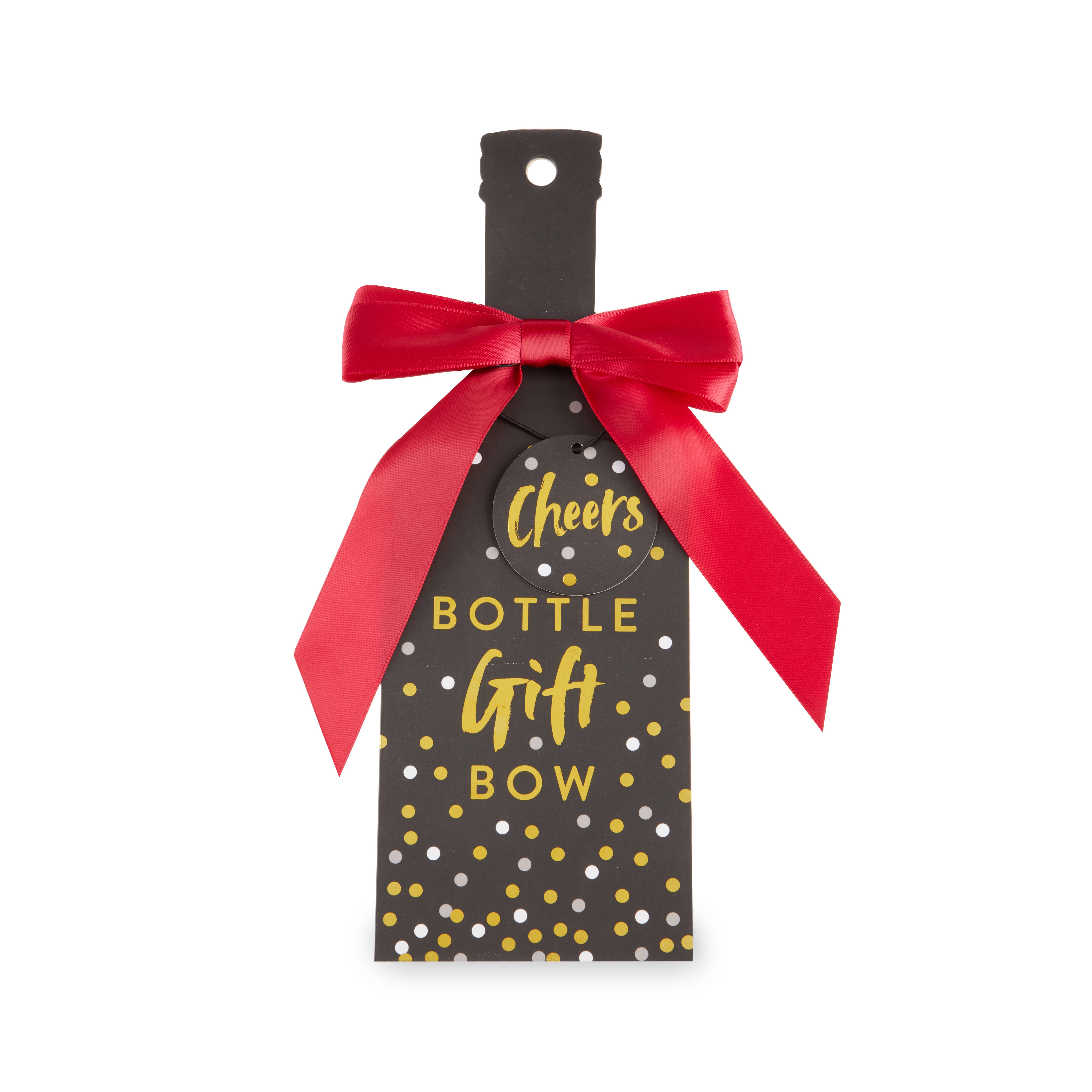 Cakewalk - Wholesale Gift Tag - Red Satin Bottle Bow Gift Tag