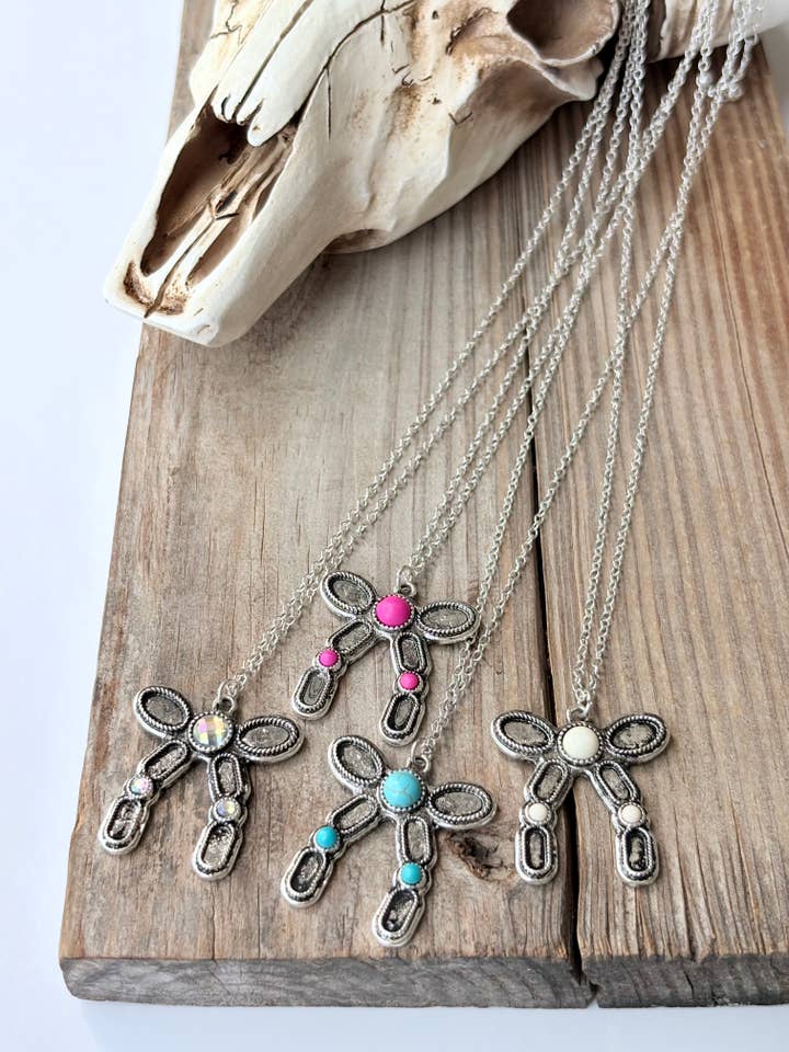 Western Style Coquette Bow Pendant Chain Necklace for wholesale by Boho Ranch Shop