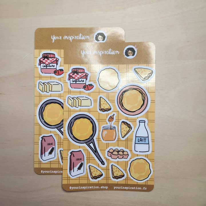 Planche d'autocollants - Les crêpes c'est la vie pour la vente par Your inspiration
