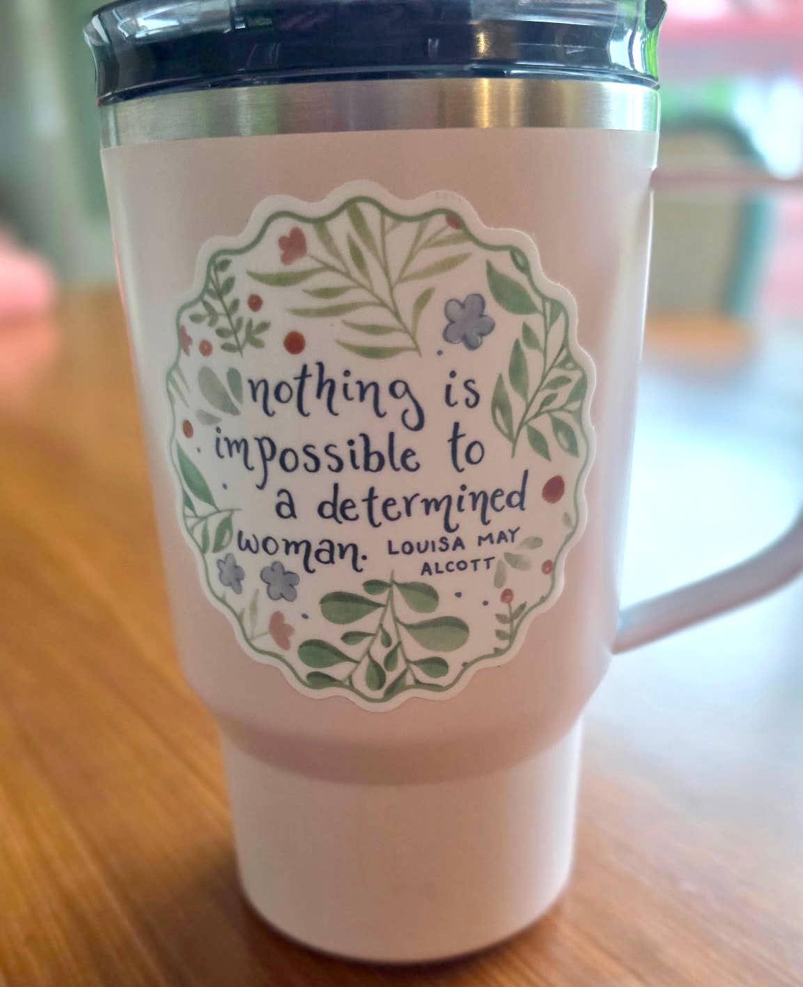 She Said It. – Engroshandel Armbånd til telefoner – Intet er umuligt for en beslutsom kvinde -- FLORAL klistermærke2