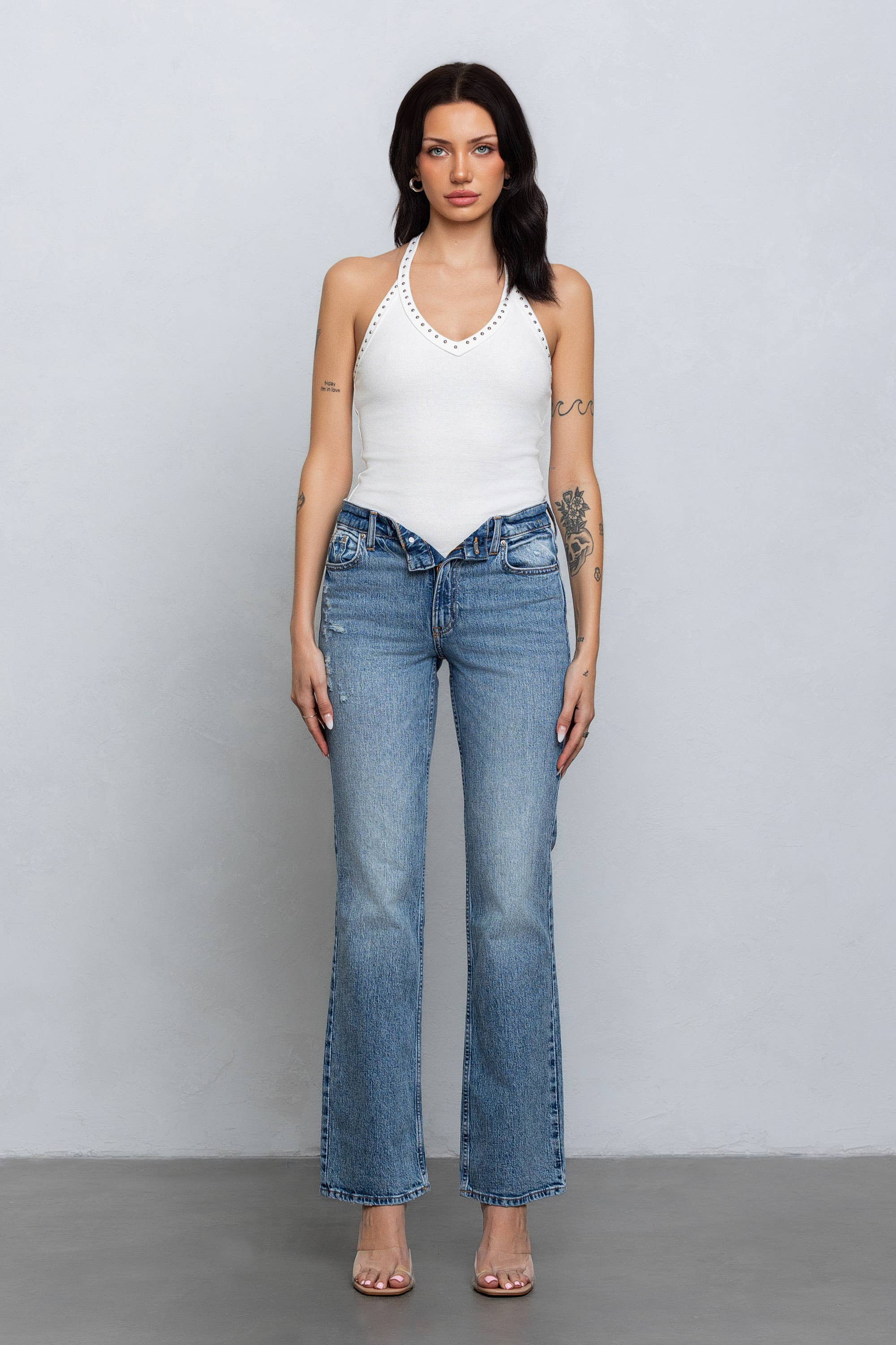 No Vacancy - Wholesale Tank Top - Women's - Studded v-neck ribbed tank top1