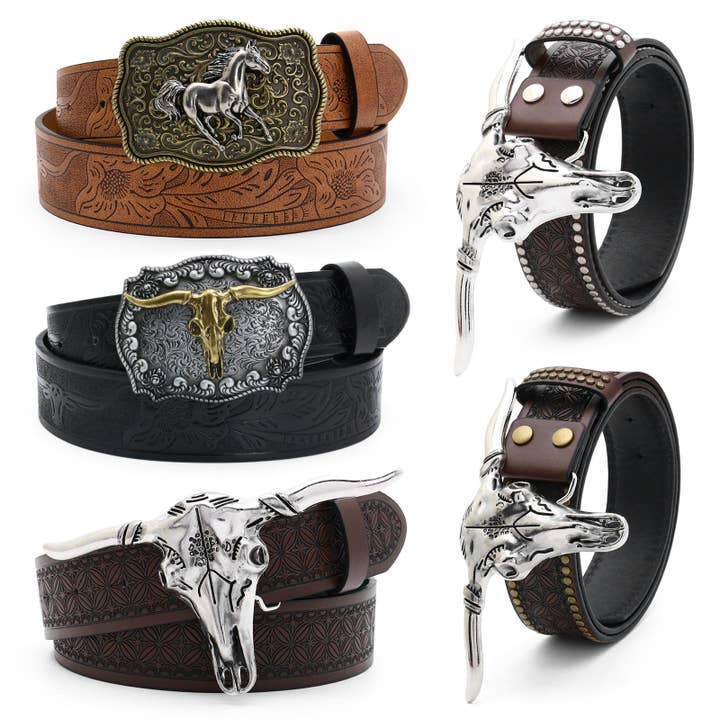 Westernstijl riem met studs voor mannen en vrouwen voor wholesale door SALINA TRADING INC
