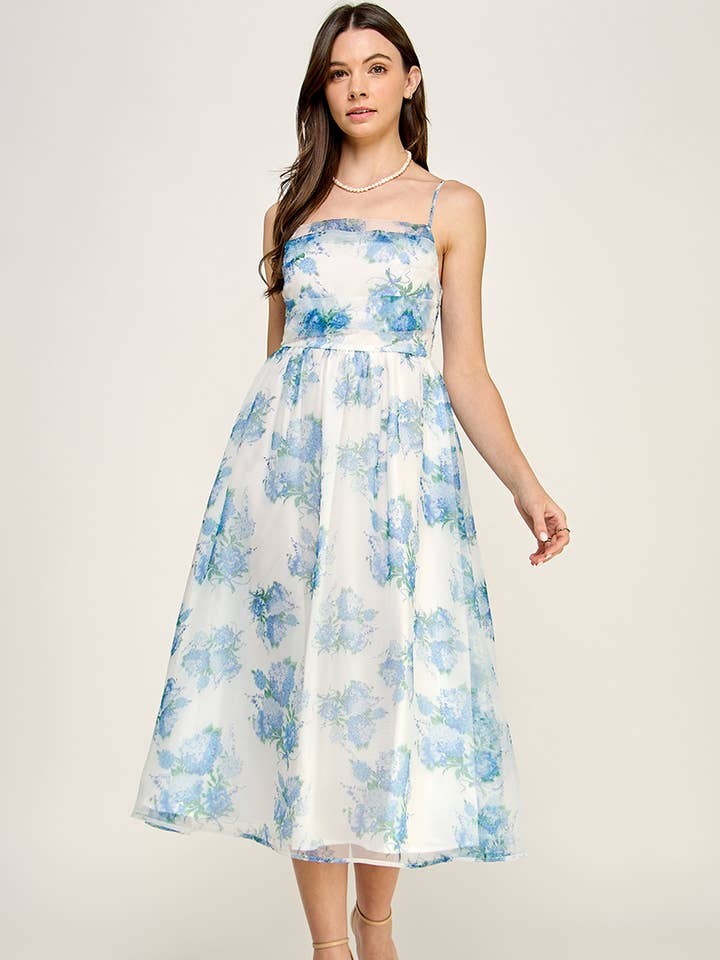 ROBE MIDI IMPRIMÉE EN ORGANZA - EDX1597 pour la vente par Freesia