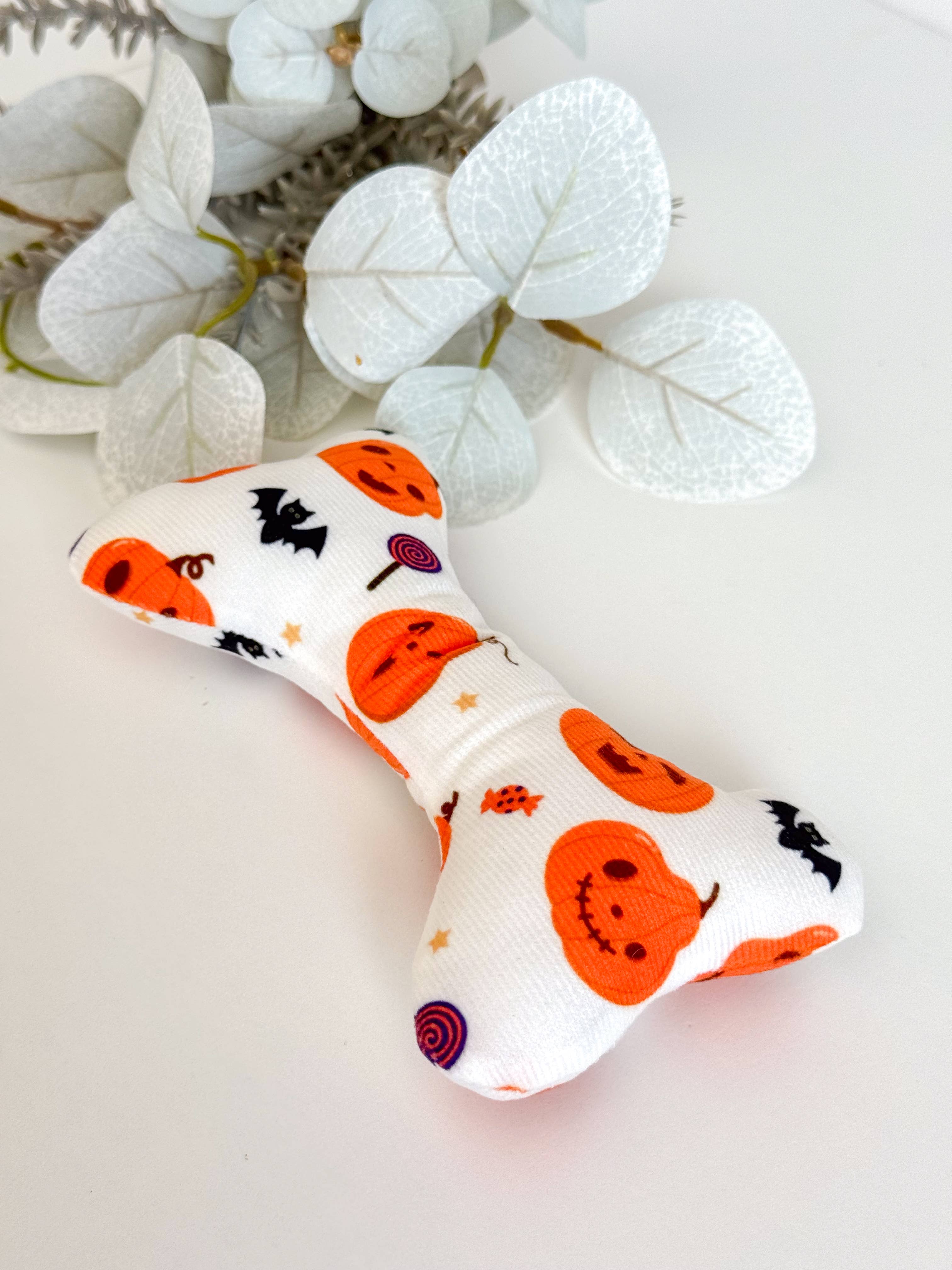 Doggotique – Peluche - Cão por atacado – Osso de pelúcia assustador, brinquedo para cães de Halloween,9