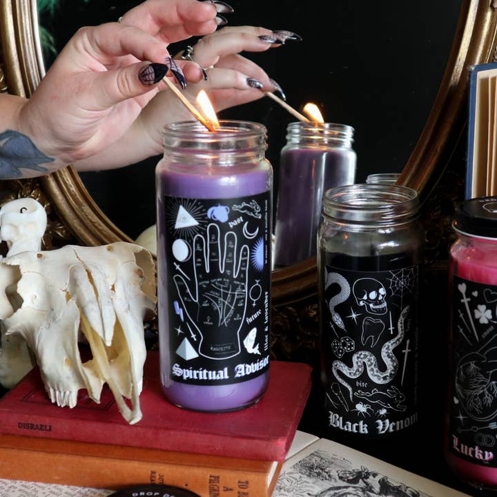 Drop Dead Candles - Wholesale Jar/Filled Candle - Purple Witchy Spell Candle - Lilac and Lavender