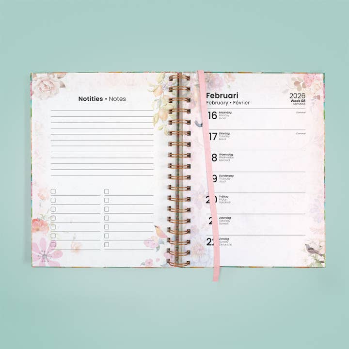 Melli Mello - Wholesale Planner - Endless Mae Pastel Petals Bureau Agenda 20262