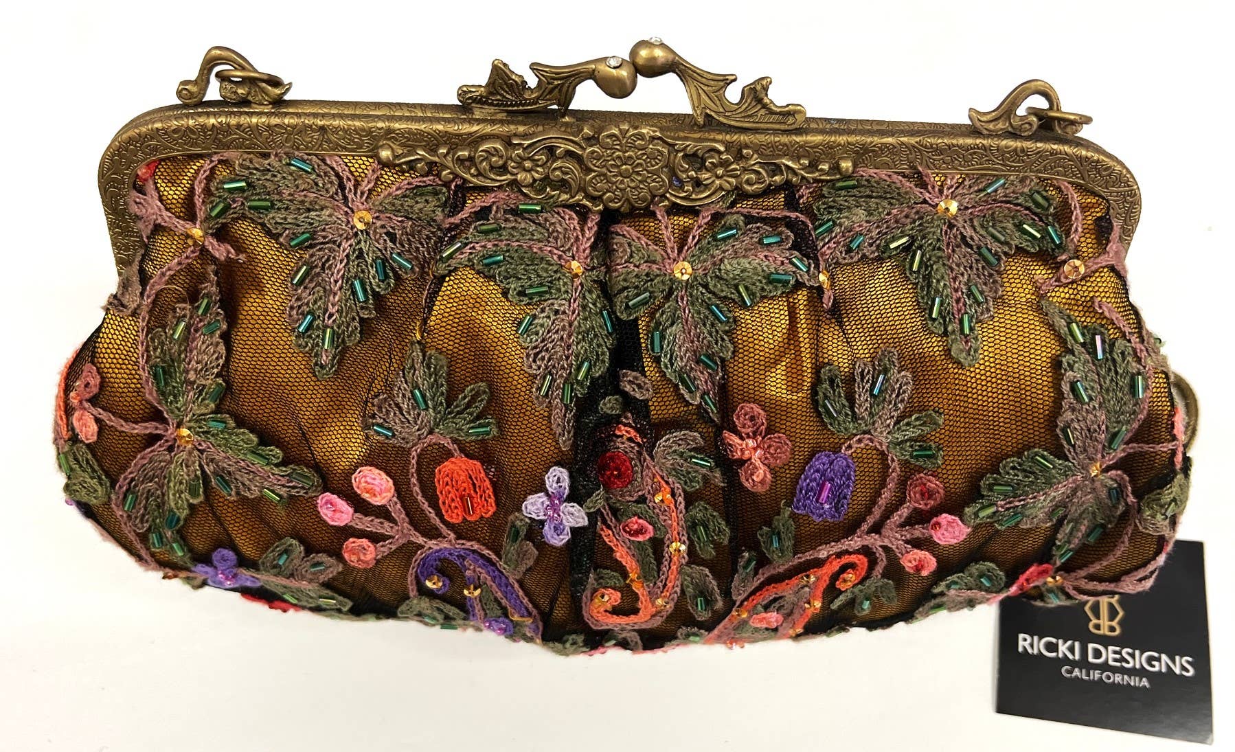 Ricki designs – wholesale Kuvertväska - Dam – Vintage broderad damclutchväska i crewel-teknik3