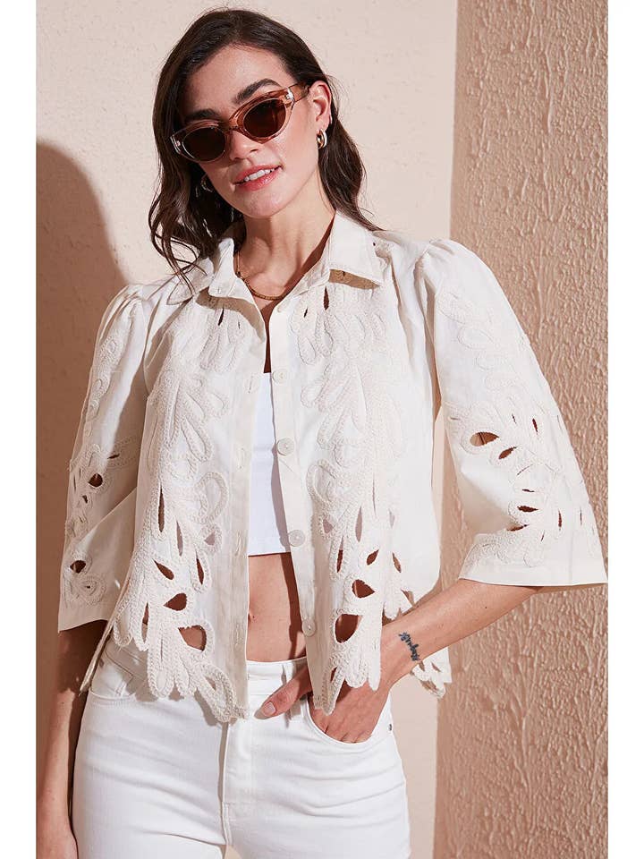 miglo - Wholesale Button Down Shirt - Women's - Embroidered Cotton Shirt – Wholesale Pack