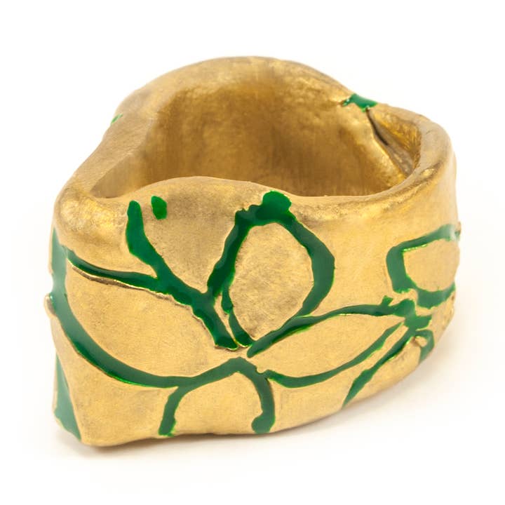 Green Pinched Flower for wholesale by Rebecca Nadler Designs