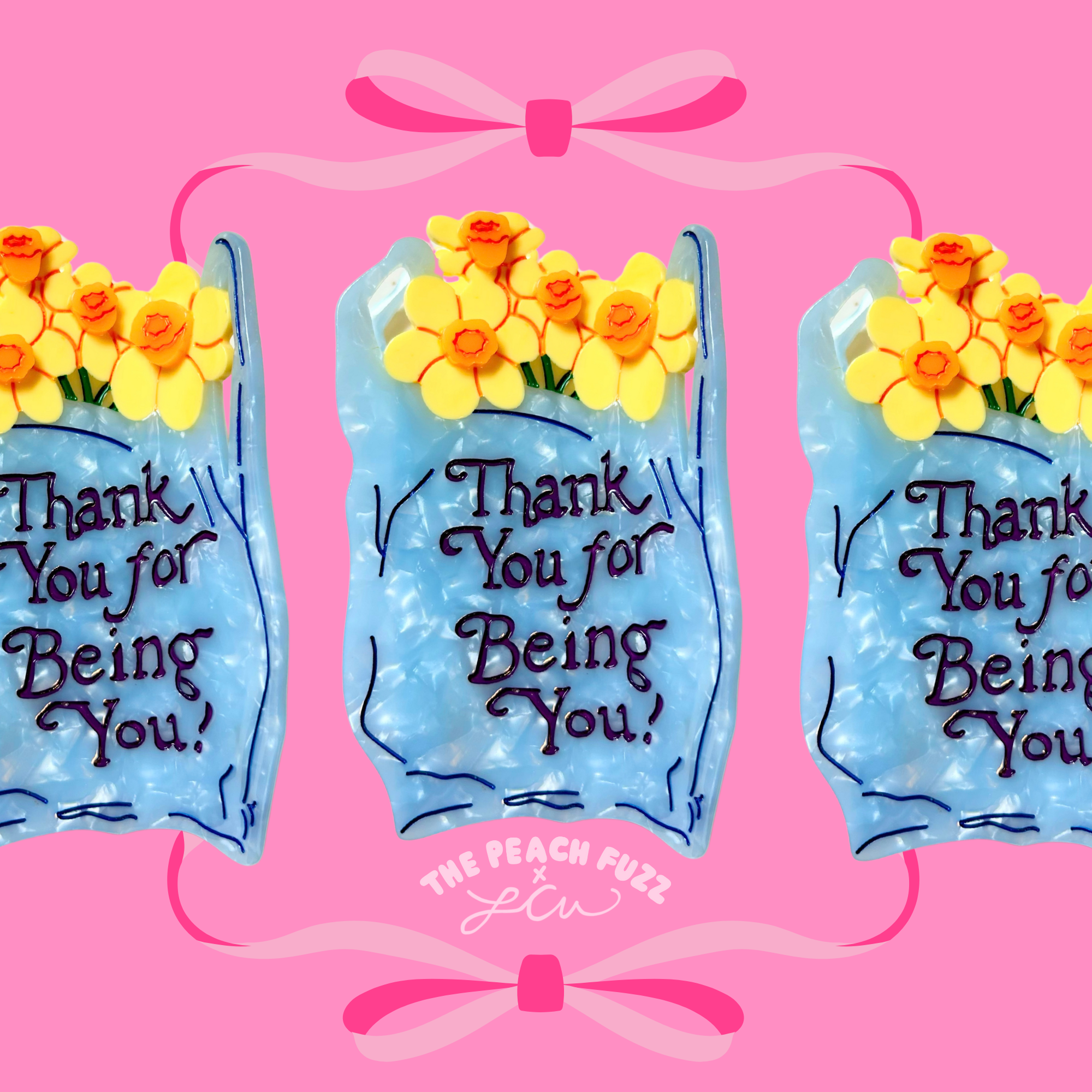 The Peach Fuzz - Wholesale Hair Accessories Set - Women's - Thank You Bag Hair Claw TPF x Lindsey Cherek Waller0