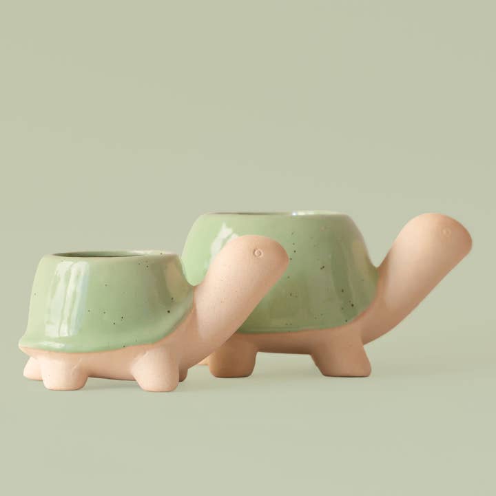 Turtle Planter | *NEW* Speckle Glazed Shell for wholesale by Jungle Club