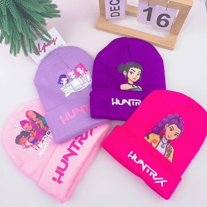 K-POP Dämonenjäger Maßgestrickte Mütze für Erwachsene und Kinder für den Großhandel von Lilyrosy(Duty free)