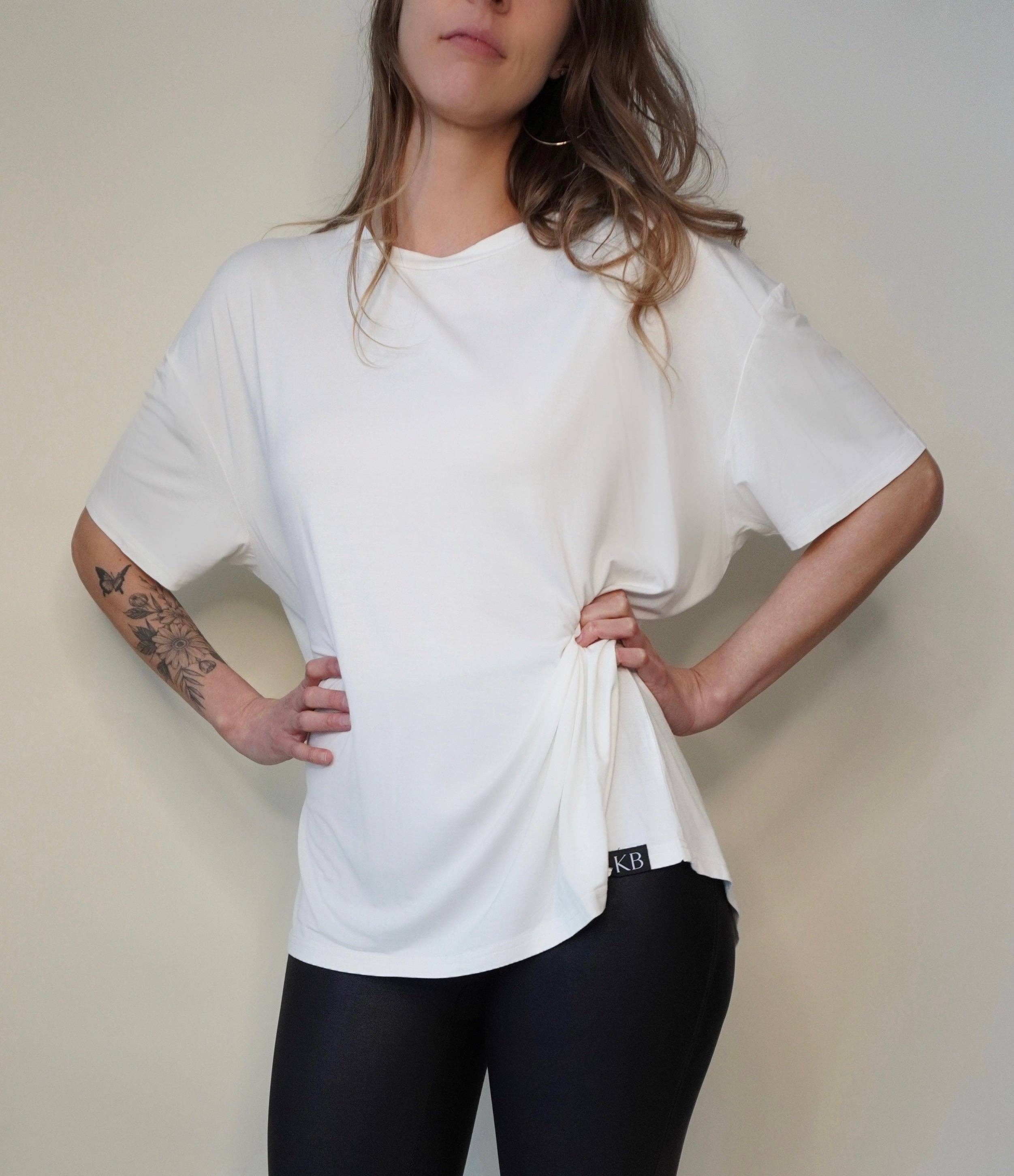Kasia - Vente T-shirt – femme - T-shirt en bambou surdimensionné – Confort sans effort, style raffiné15