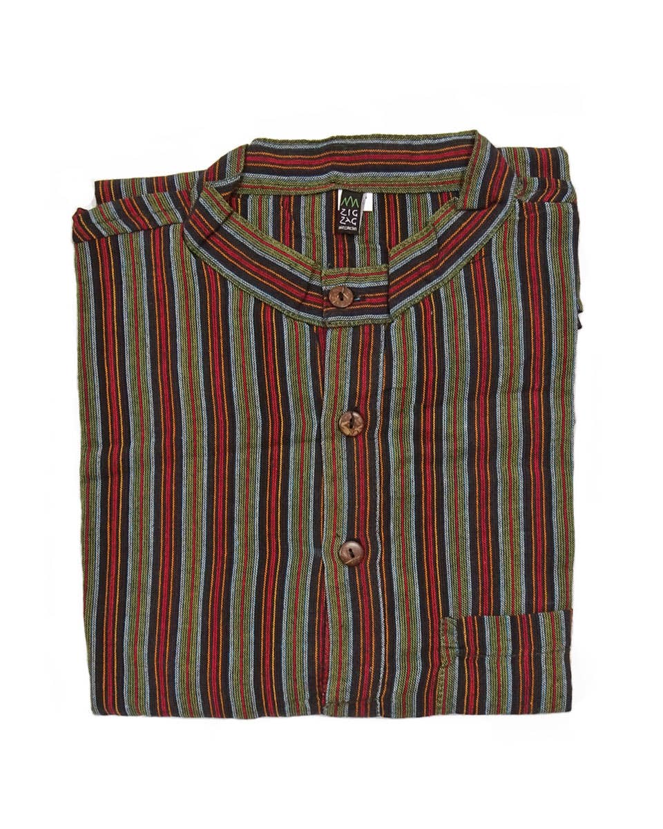 Zig Zag Asian Collection - Wholesale Button Down Shirt - Men's - Striped Cotton Kurta11