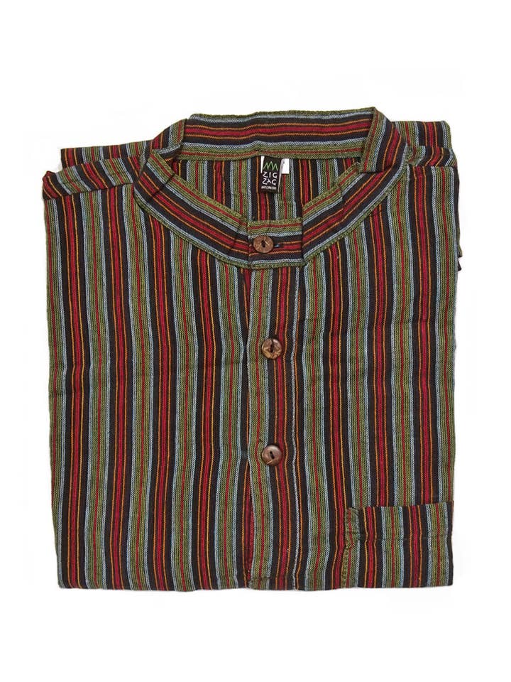 Zig Zag Asian Collection - Wholesale Button Down Shirt - Men's - Striped Cotton Kurta11