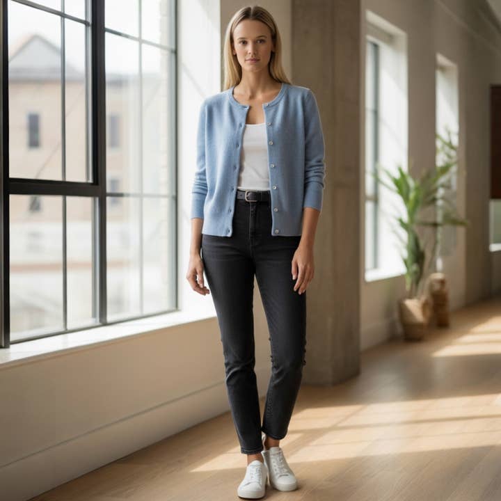 Mongolian Cashmere Cardigan for wholesale by Ida Louise