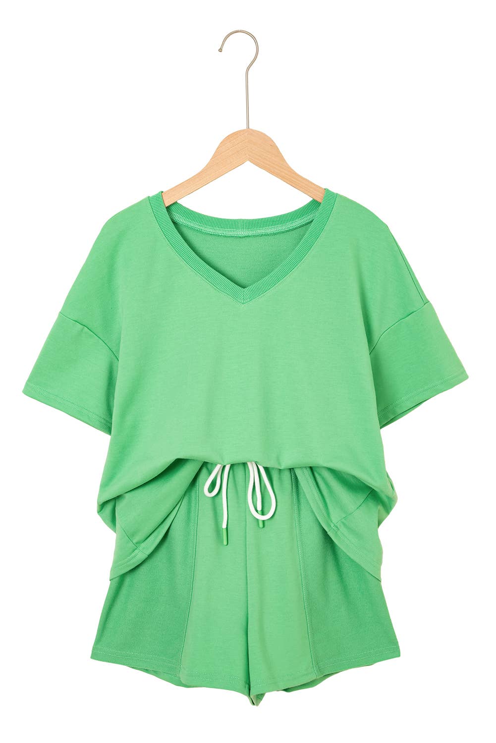 Aapparella - Wholesale Lounge Set - Women's - Comfy V Neck Tee & Pockets Shorts Set | S-XL2