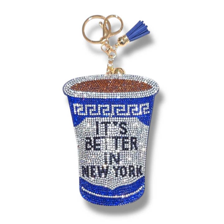 It's Better In New York Rhinestone Bag Charm for wholesale by Boyar Gifts