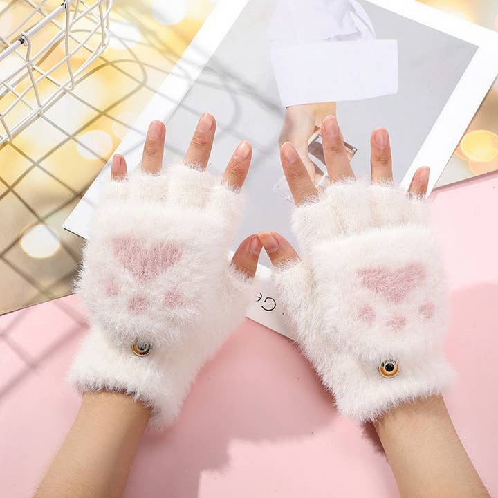 NINEXIS - Wholesale Gloves - Women's - CWAG00552_CUTE CAT PAW BEAR CLAW KNIT GLOVES2