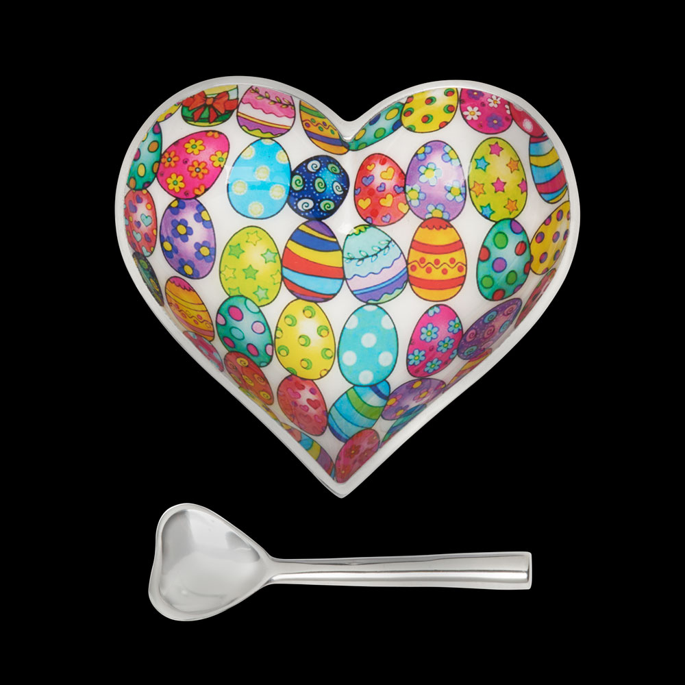 Inspired Generations - Wholesale Decorative Plate/Dish/Bowl - Happy Easter Heart with Heart Spoon1