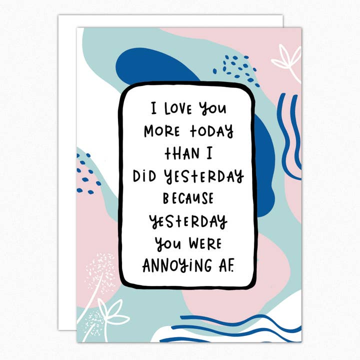 Yesterday Love Funny Greeting Card for wholesale by In A Nutshell Studio
