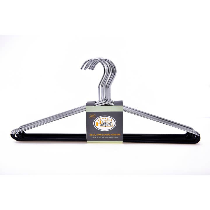 Quality Hangers - Wholesale Clothes Hangers - 8881 Metal Hanger with Black PVC coating on Bottom - 1004
